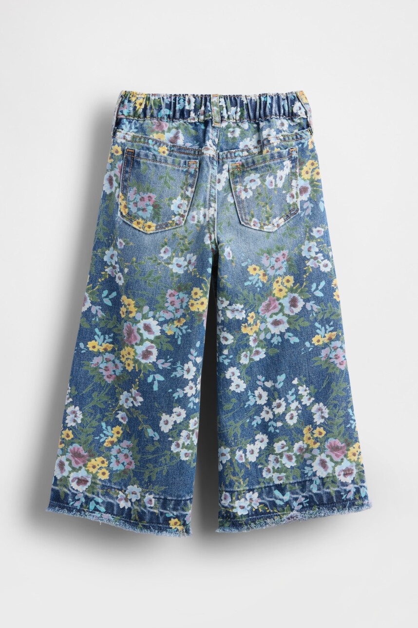 Jean Baggy Floral Toddler Niña Floral Print