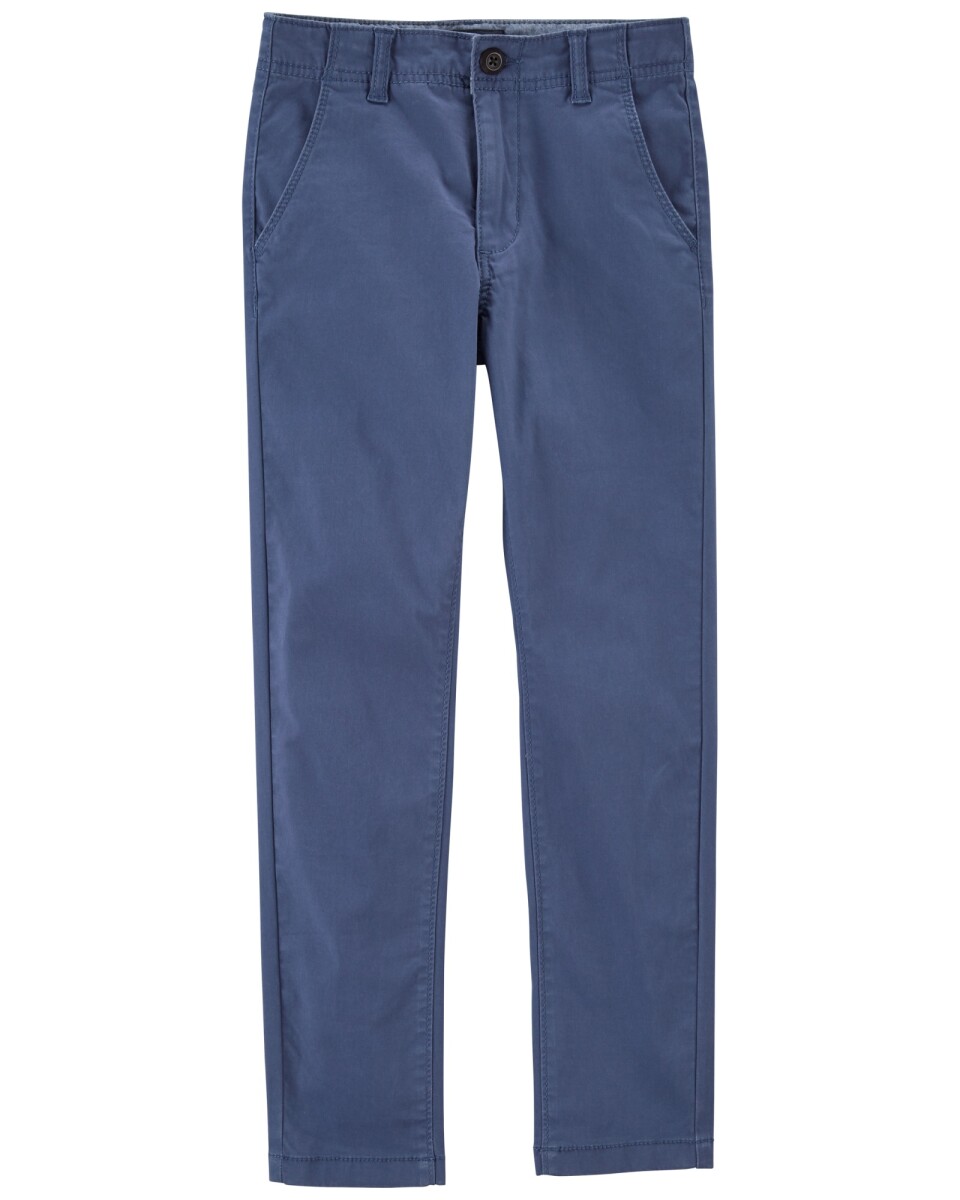 Pantalón de algodón, ajustado, azul 