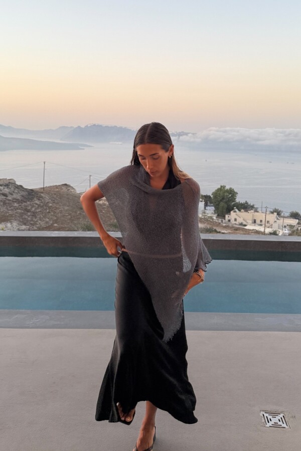 Poncho Fira Gris azulado