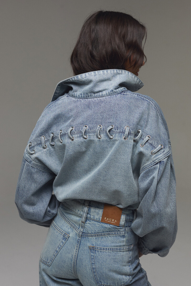 Campera Rave Celeste