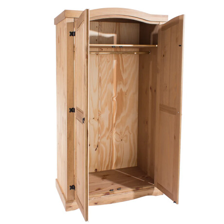 Ropero 2 puertas - Madera maciza / Línea Mexicana Marrón