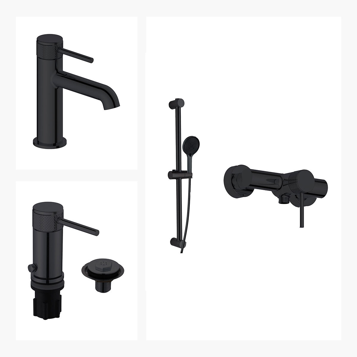 Juego Completo De Griferia Incluye Lavatorio Bajo,bidet Y Ducha Exterior 