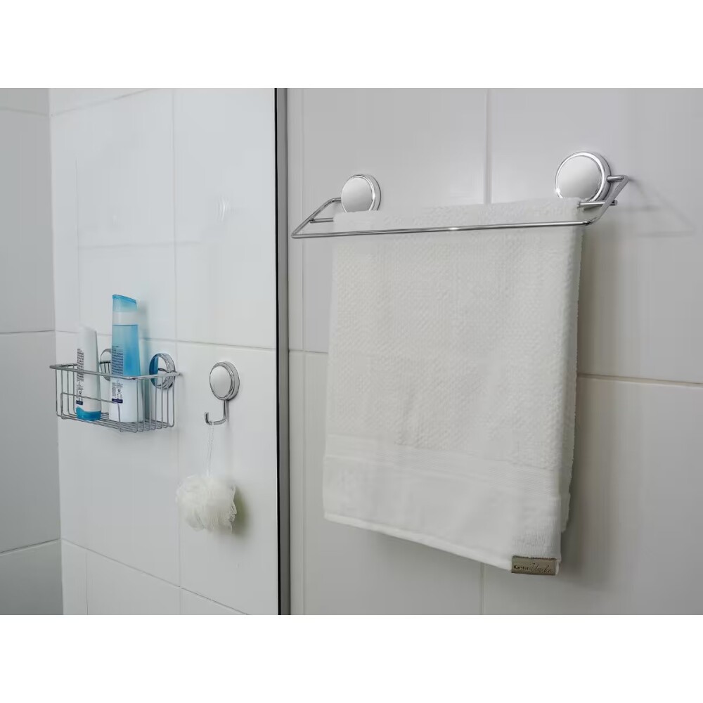 ORGANIZADOR DE BAÑO ADHESIVO CROMO Organizador De Baño Adhesivo Cromo
