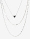 Collares Cortos Metal Collar Corto Dijes Corazones - Plateado Rodio