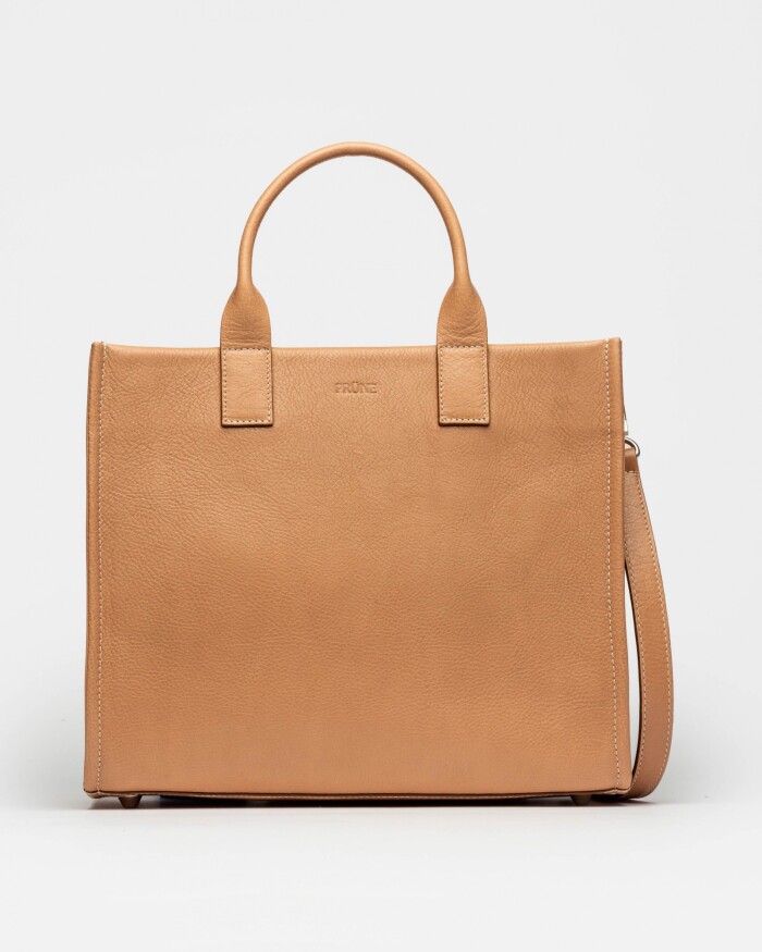 Cartera de mano Capri en cuero vegetal liso Vaqueta