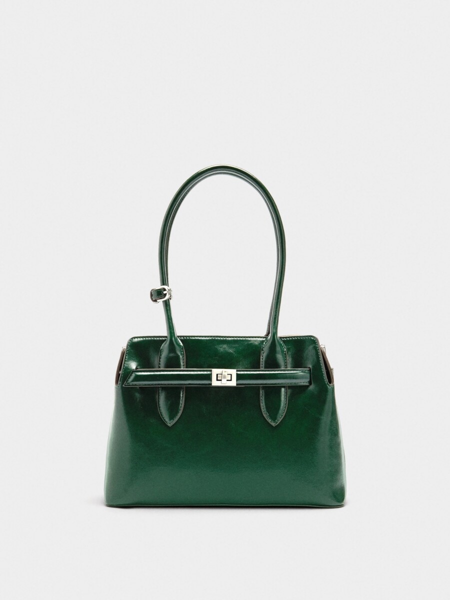 Bolso Tote Con Cinturón verde