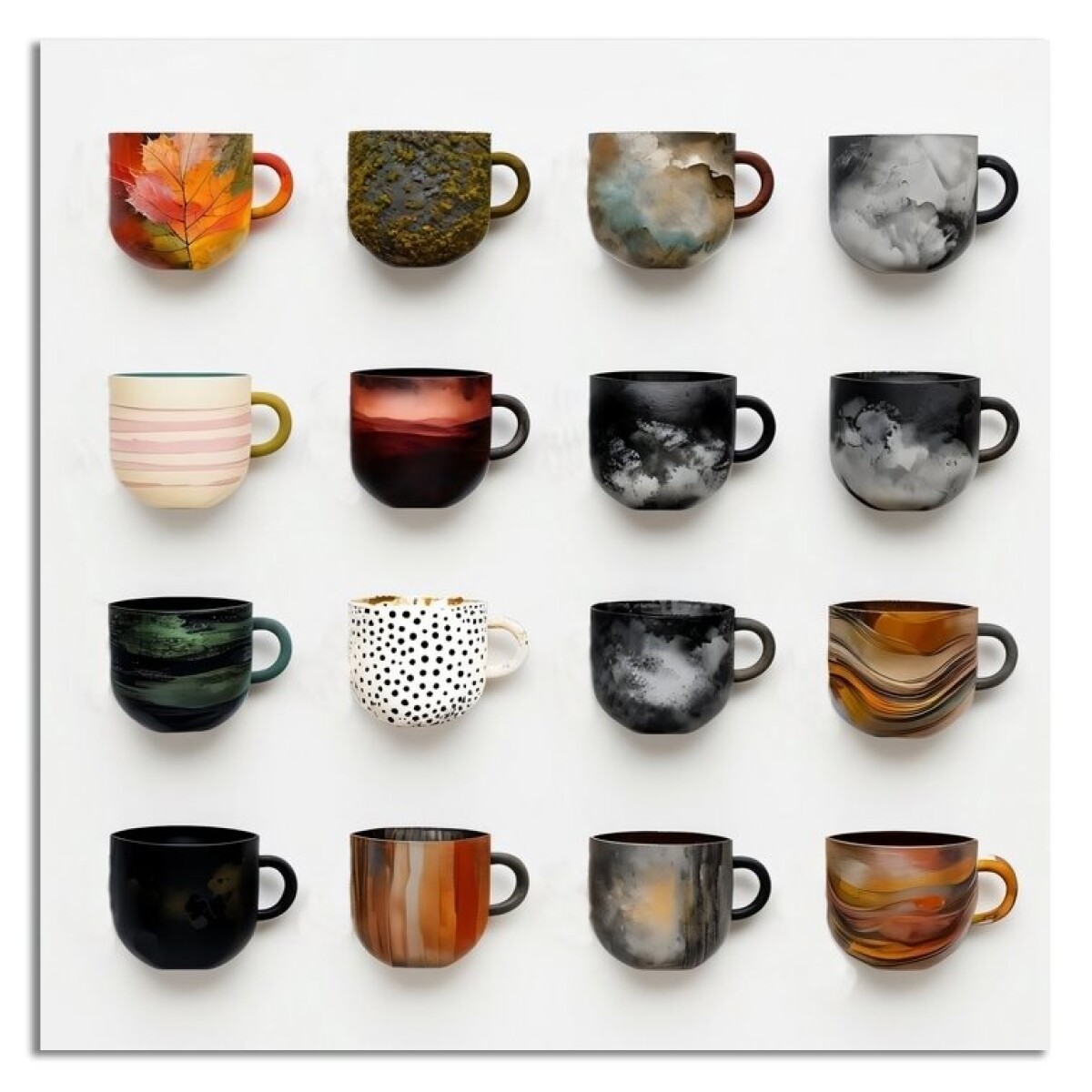 CUADRO CANVAS 30x30cm TAZAS CAFÉ 