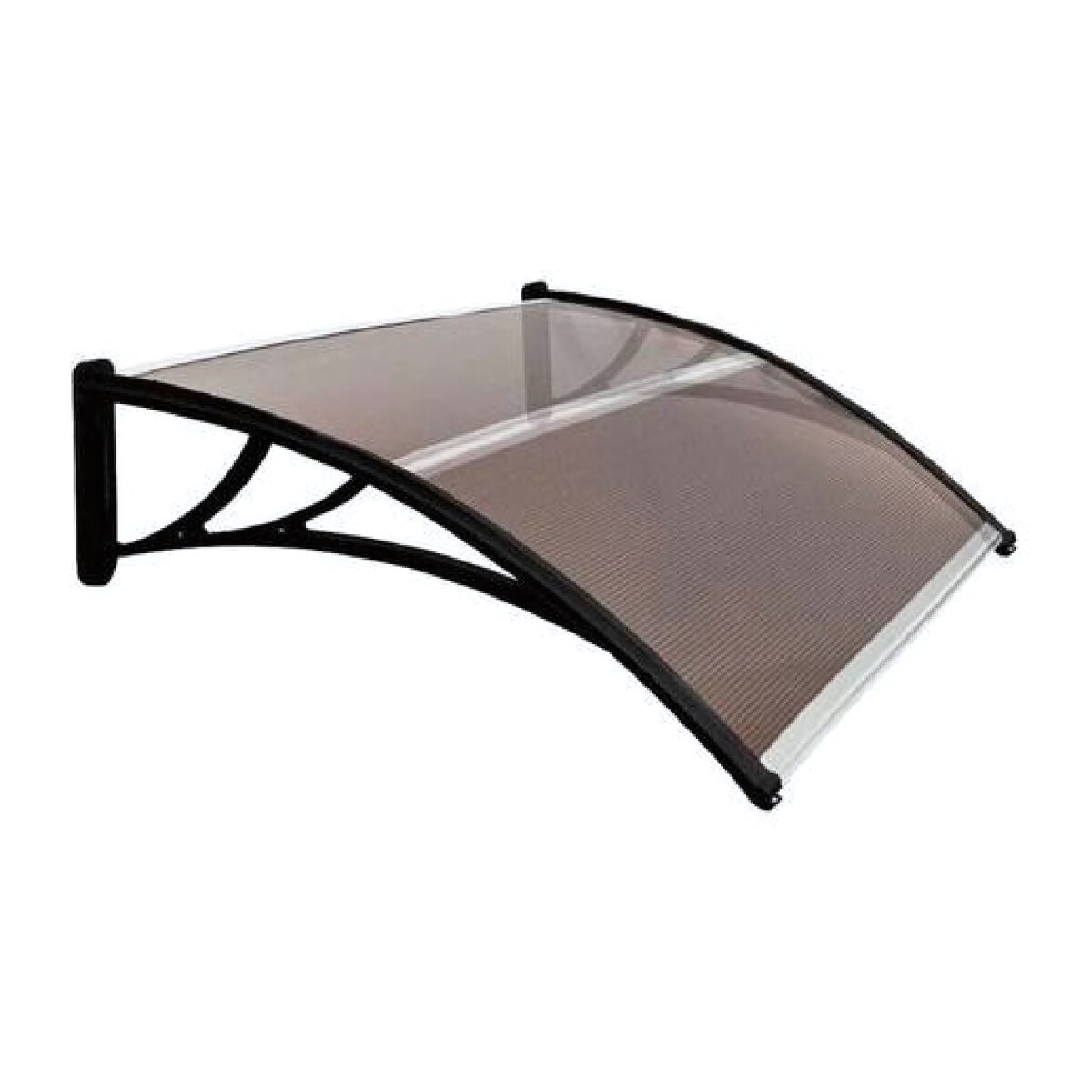 Alero Policarbonato Transparente Y Soporte Negro 1.5 x 1.0 m 