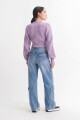 Cardigan con manga balloon LILA