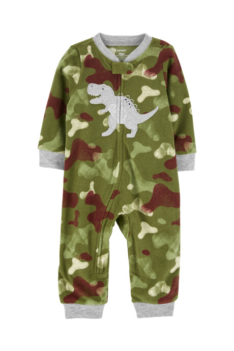 Pijama una pieza de micropolar camuflado estampa dinosaurio Sin color