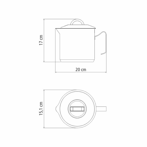 Hervidor acero inox ø14cm. 2,0 lts. "solar" TF1690