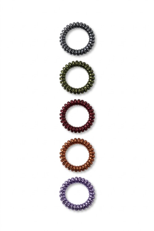 Set de 5 gomitas elastico shinny multicolor