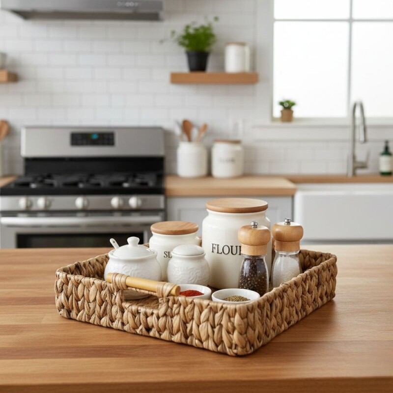 BANDEJA CUAD YUTE 28X28X14CM MED Unica