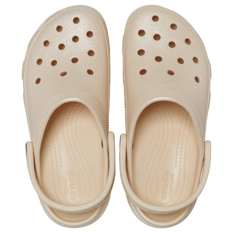 Crocs Classic Platform Shimmer Beige