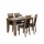 Juego de comedor Mesa de madera Rústica + 4 Sillas Negro