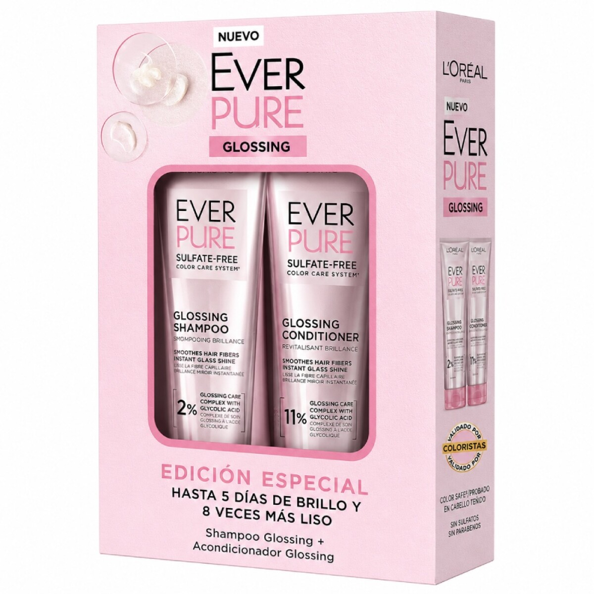 Pack Shampoo L'Oréal Paris Ever Pure Glossing 2 Unidades 