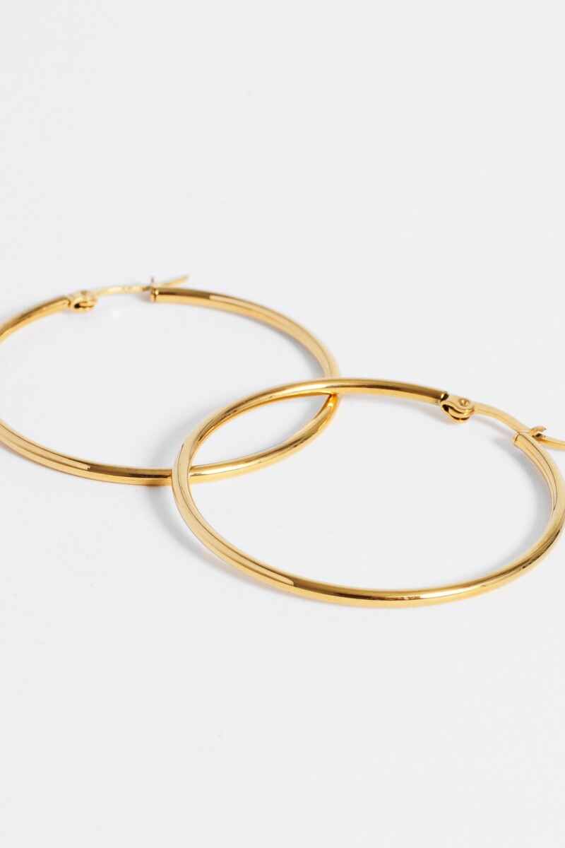 Aros de acero 4 cm dorado