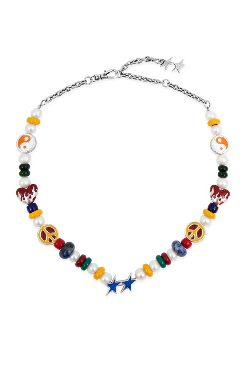 Yin Yang Flame Necklace Plata