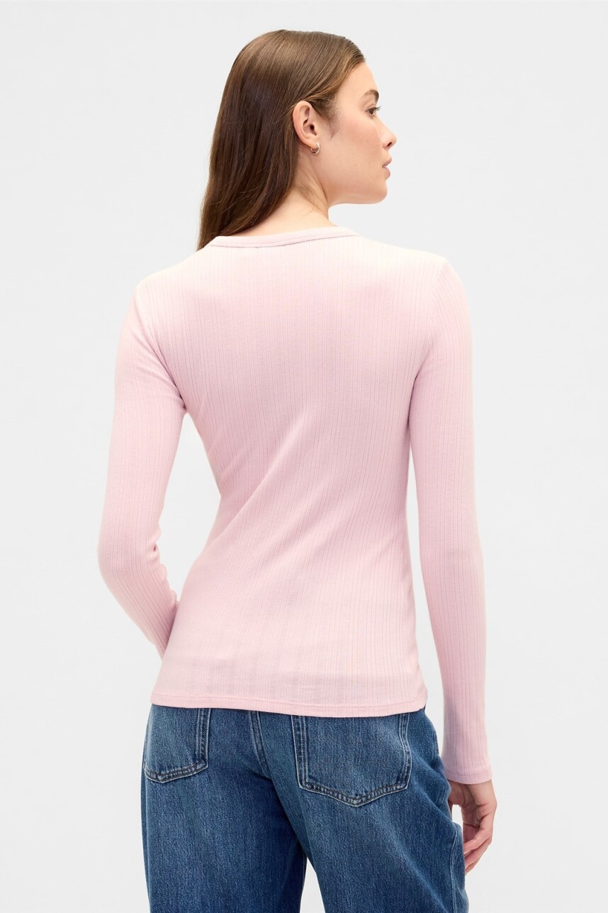Remera Rib Mujer Pure Pink