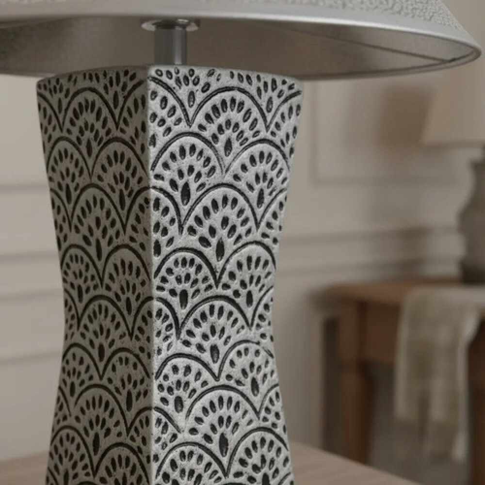 Lampara Gris/negro YF 1256-10 - 25 cms. Lampara Gris/negro YF 1256-10 - 25 cms.