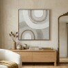 CUADRO C/DET BEIGE Y RELIEVE 90X90CM Unica