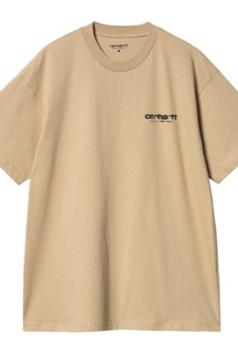 S/S Ink Bleed T-Shirt Beige