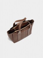 Bolso Tote Con Textura marron