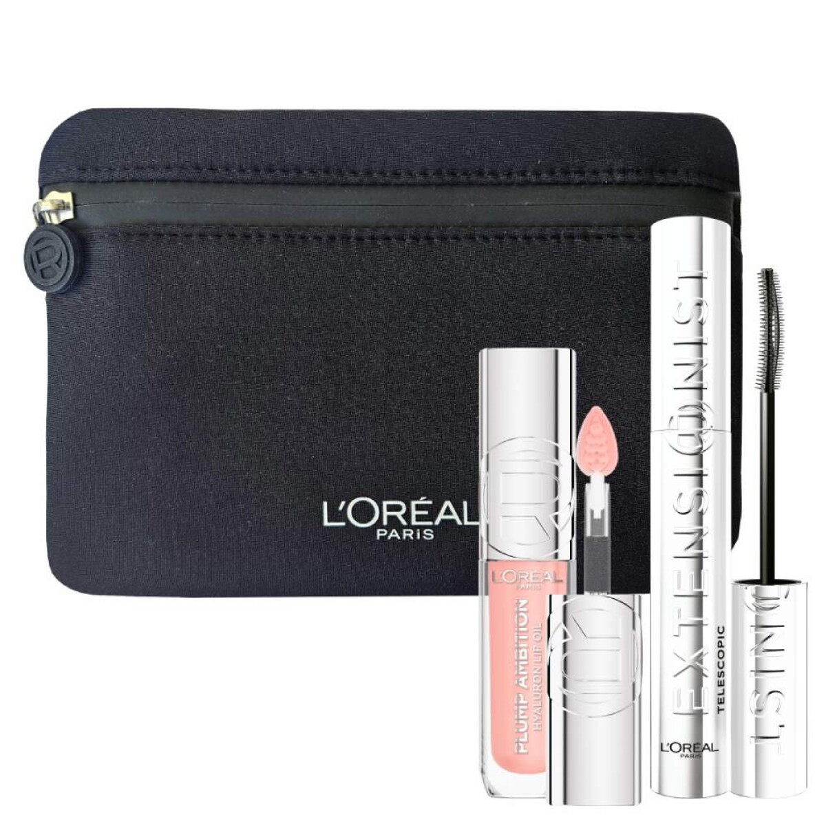 Pack L'Oréal Máscara de Pestañas Extensionist + Brillo Plump Ambition Milky Nude 