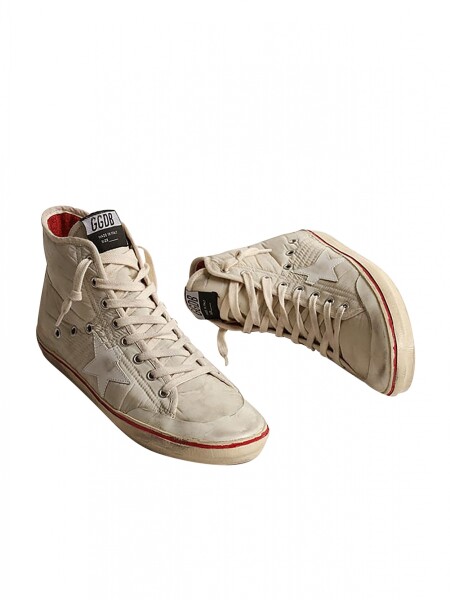 Golden Goose-Botines de nylon acordonados, Francy Beige