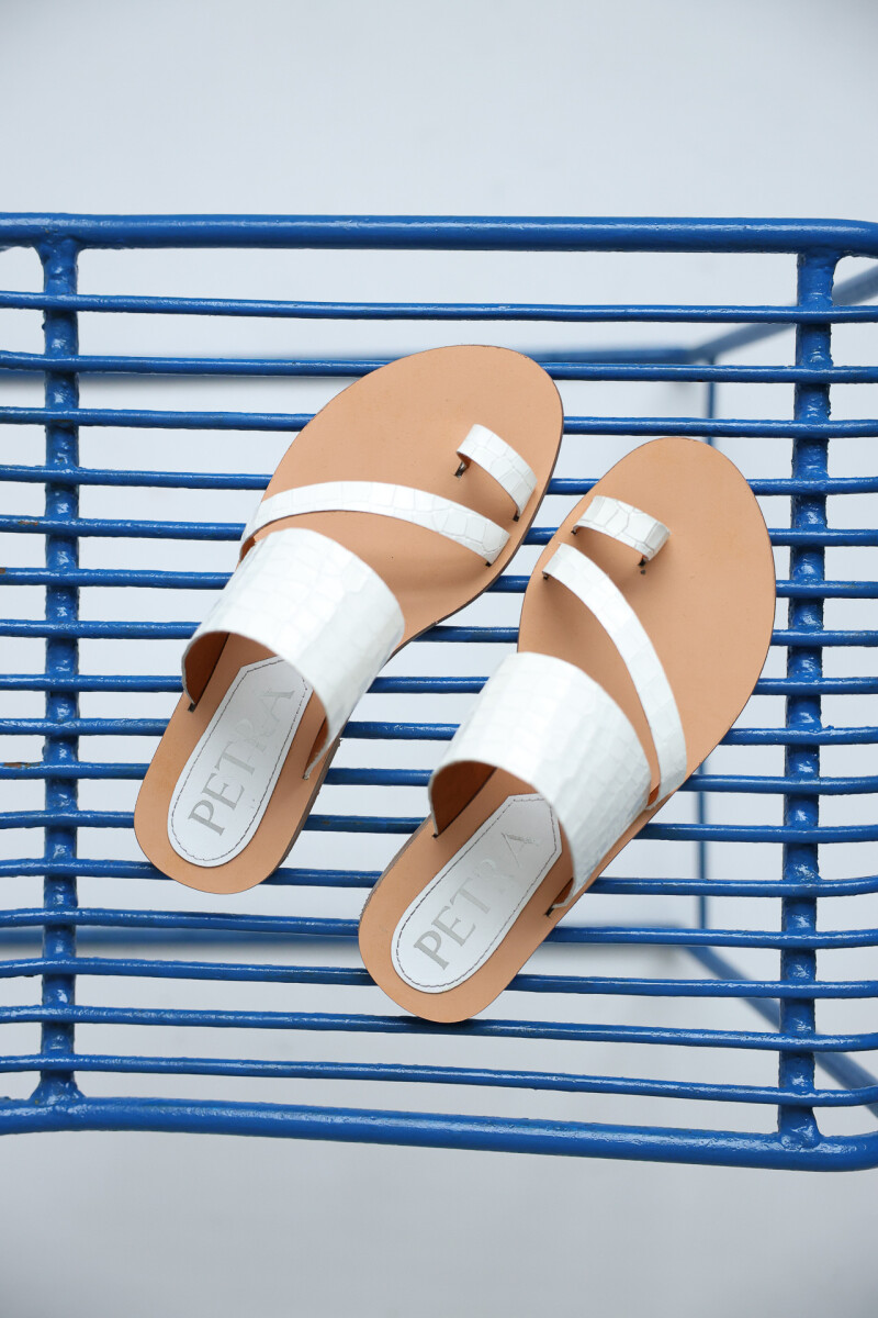 Sandalia Aruba Crocco Off White