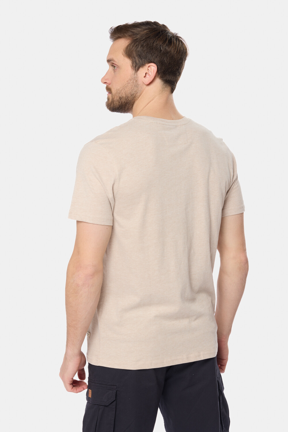 REMERA ESTAMPADA DE ALGODÓN Beige