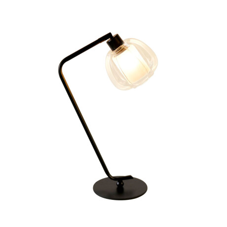Lámpara De Mesa Vidrio Metal Deco Moderna Negro