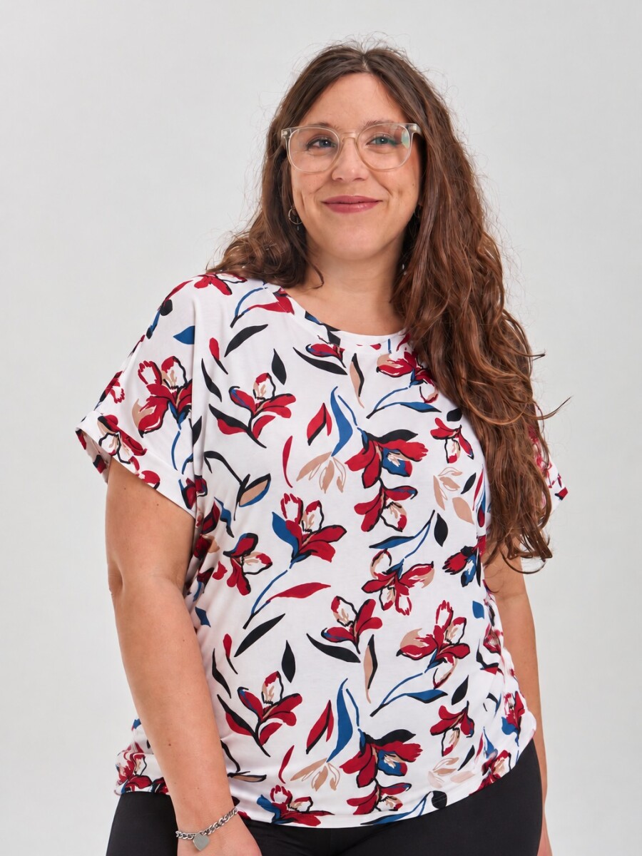 Remera Matilde Blanco flor