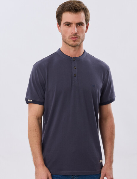 REMERA POLO CUELLO MAO Azul