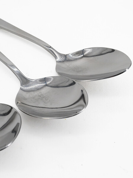 CUCHARA INOX SET X 3 PLATEADO