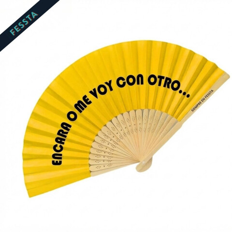 Abanico "Encara o me voy con otro" Amarillo