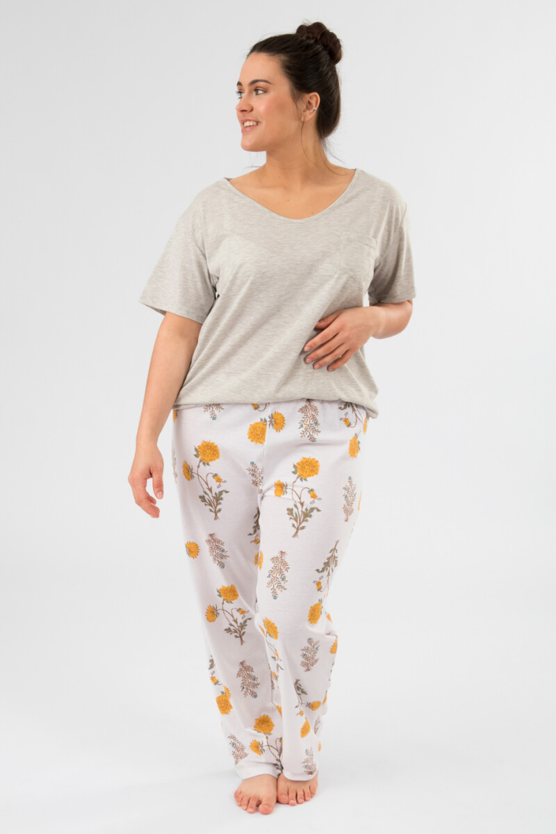 Pijama repique girasol - Gris claro 