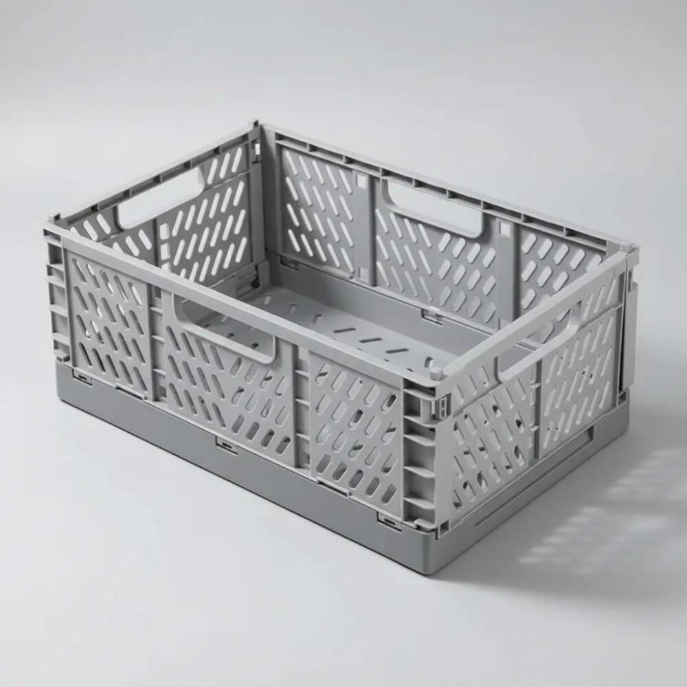 Cestos organizadores cajas plastico reforzado gris
