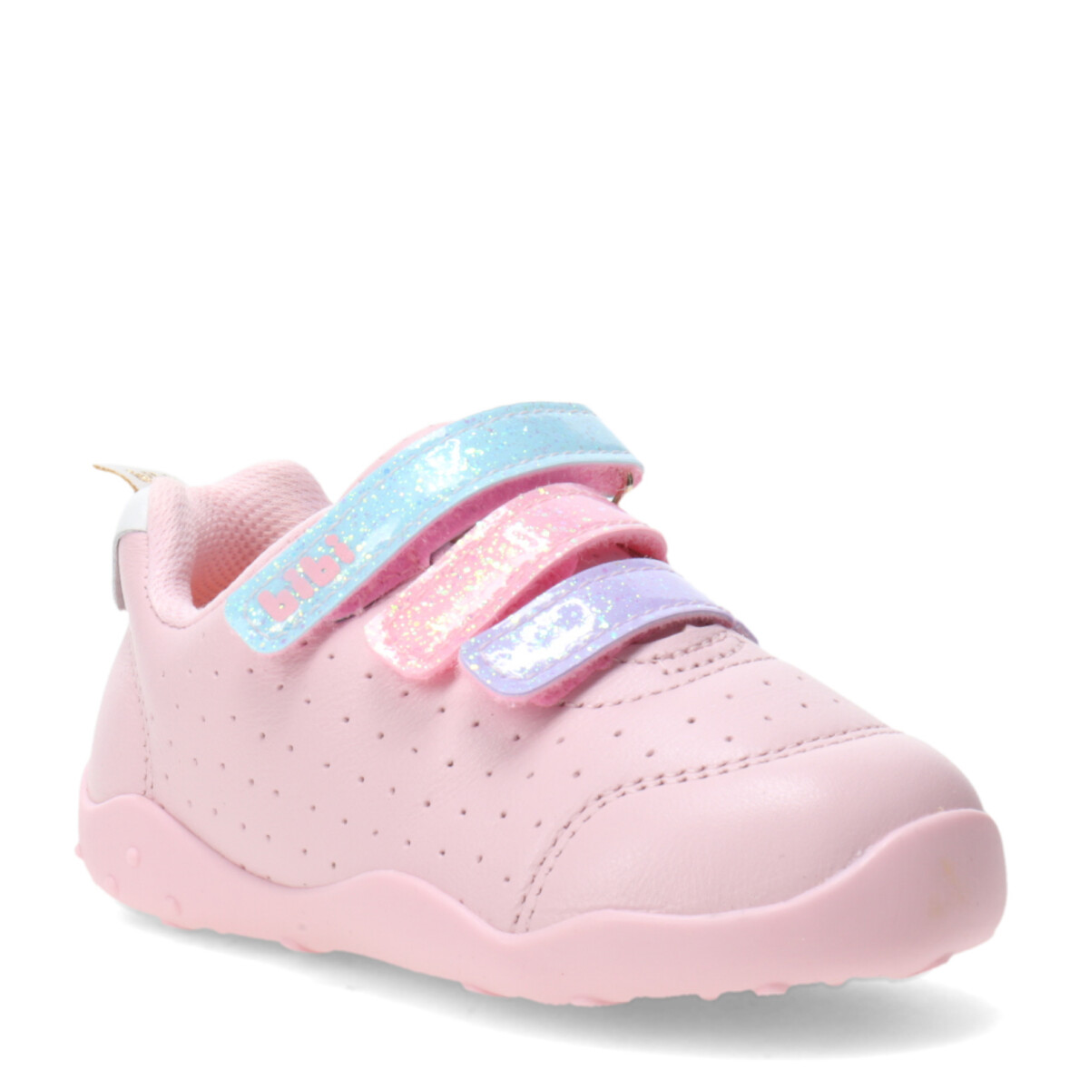 Championes Infantiles Bibi Fisioflex c/Velcros - Rosado - Plateado 