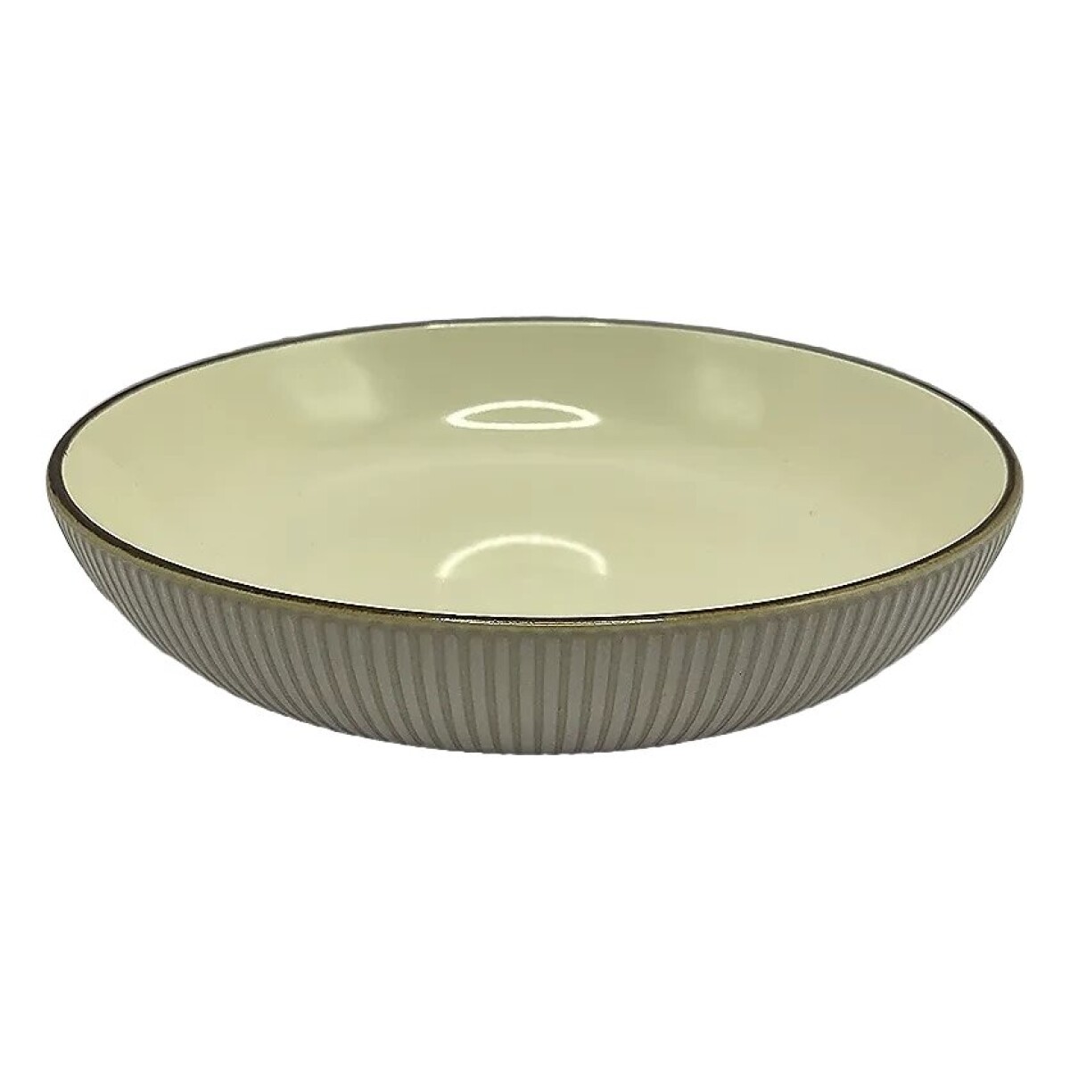 PLATO HONDO D21CM BLANCO C/BORDE MARRON 