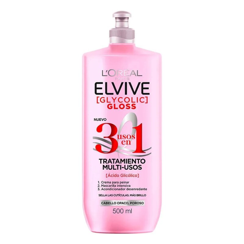 Crema De Peinar Elvive Glycolic Gloss 3 En 1 500 Ml. Crema De Peinar Elvive Glycolic Gloss 3 En 1 500 Ml.