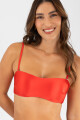 Top strapless Hot red metal