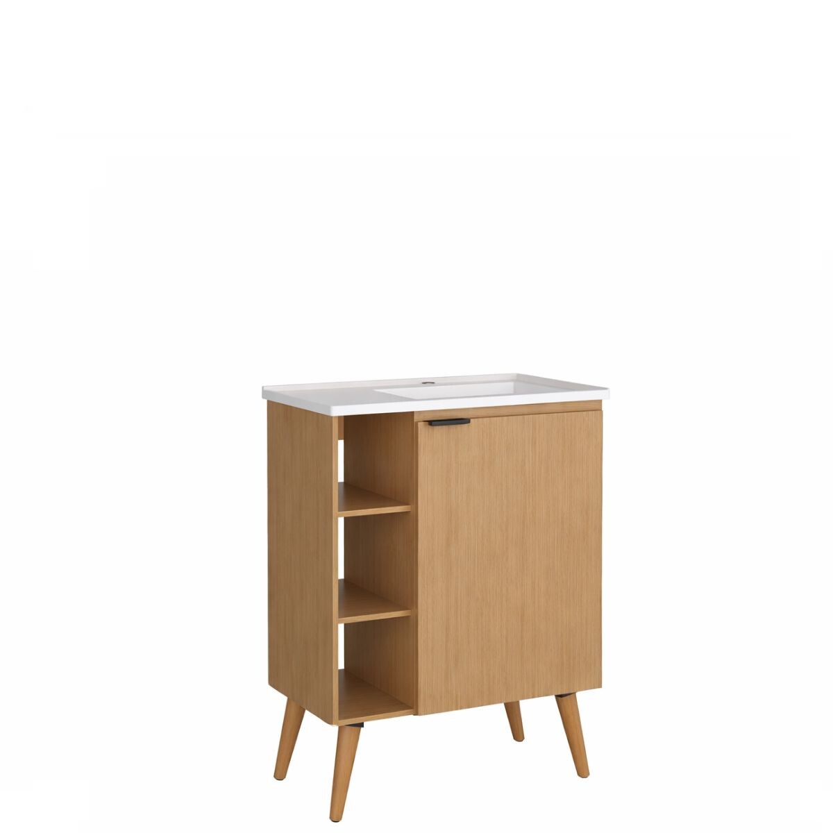 Mueble De Baño De Pie Hortensia Jequitibá 62 Cm Con Bacha De Resina 