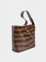 Bolso De Hombro Con Piel Estampado Animal marron