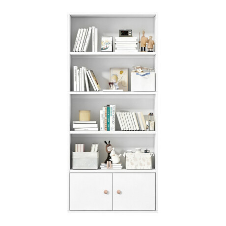 Estantería 4 Estantes 2 Puertas 133x60x24 MDF esh0022 BLANCO