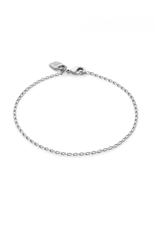 PULSERA CON ESLABONES OBALADOS BAÑADA EN PLATA DE LEY Pulsera
