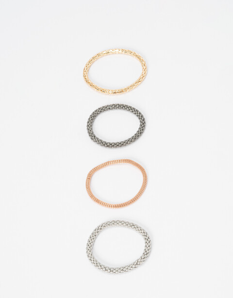 Pulseras Elásticas Sets Metal Set De Pulseras Elásticas. - Dorado