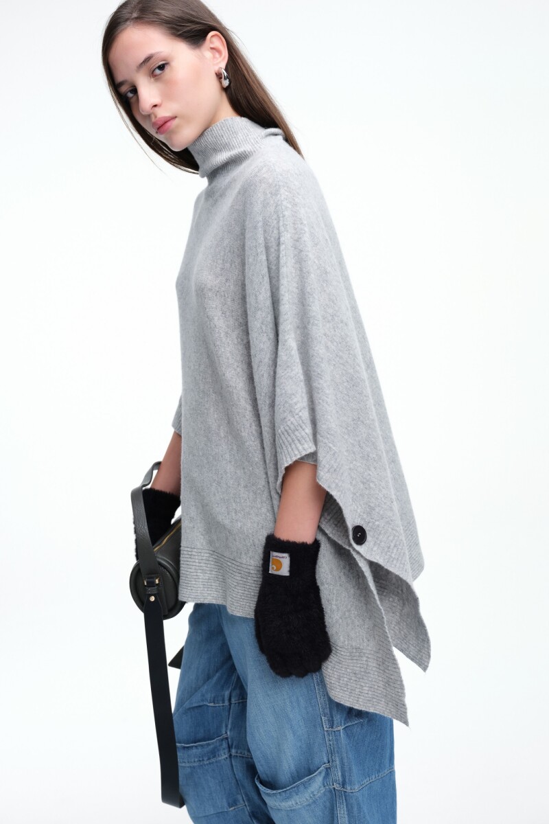 PONCHO TEJIDO Gris