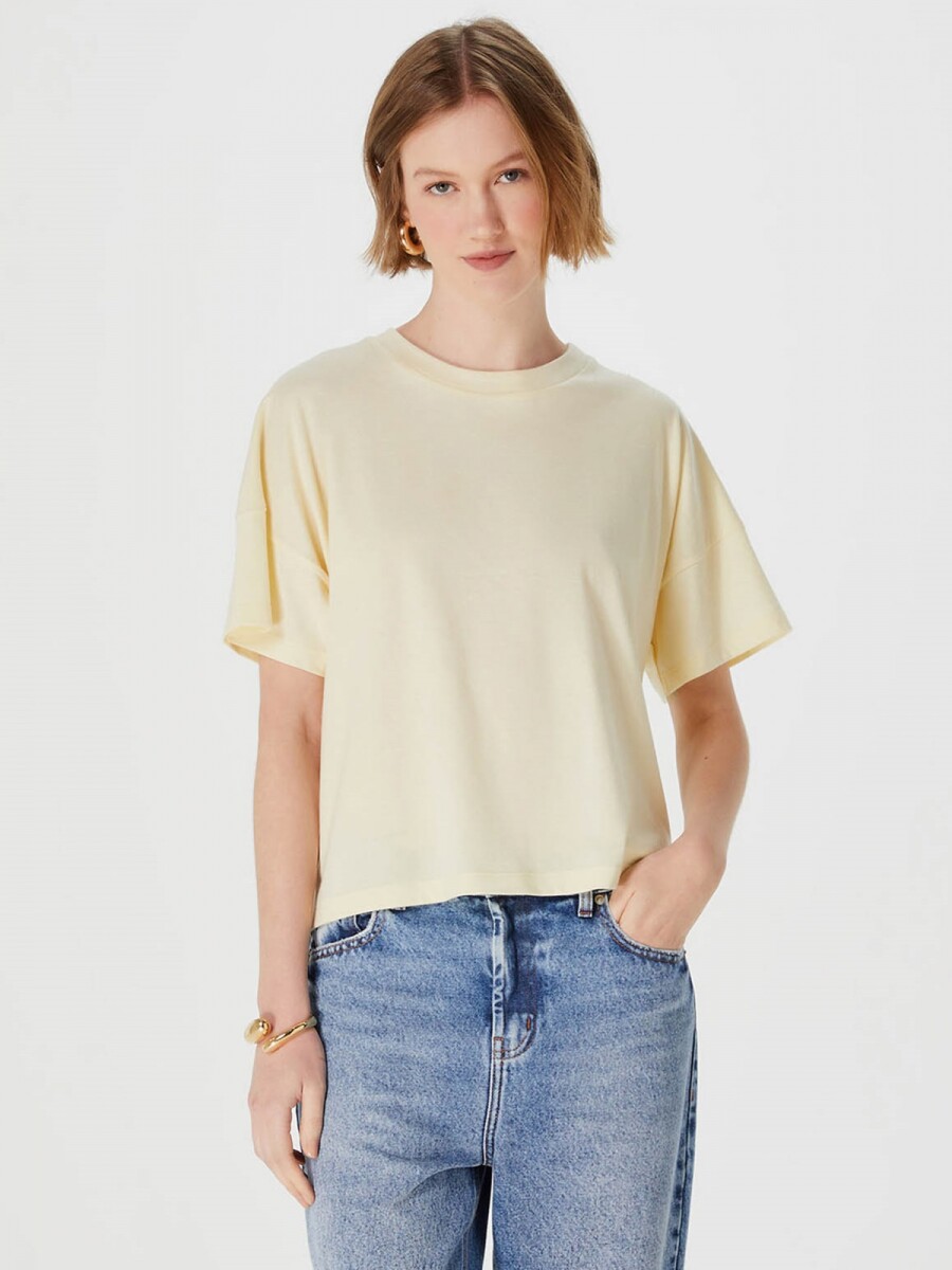 BLUSA BÁSICA FEMENINA - AMARILLO 