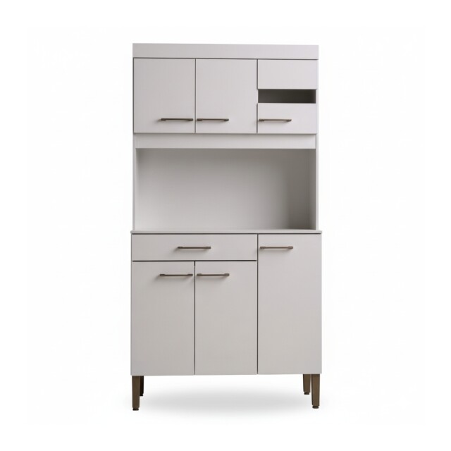 KIT DE COCINA ALACENA COMPACTA ARMARIO APARADOR - 6 PUERTAS 1 CAJÓN BLANCO